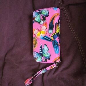 New pink butterfly wallet